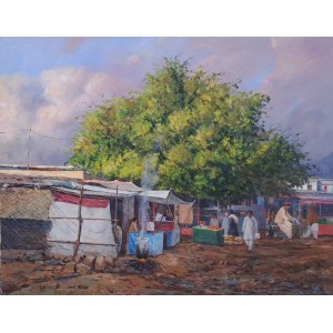 Naseeb Khan, 20 x 24 Inch, Oil on Canvas, Landscape Painting, AC-NSBK-006